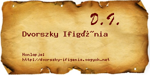 Dvorszky Ifigénia névjegykártya